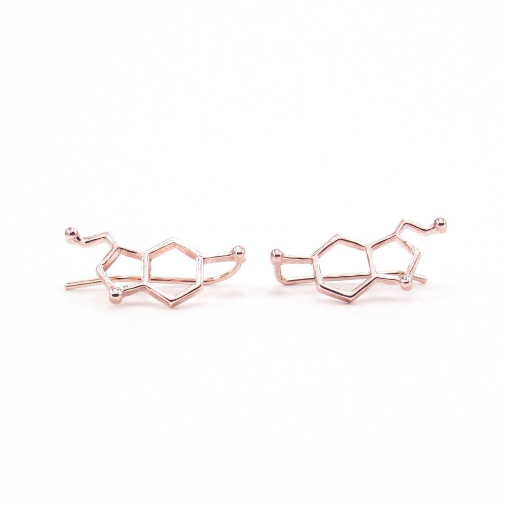 Rose Gold Serotonin Ear Climber Earrings Crawlers